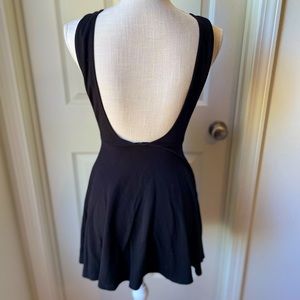Low back black mini dress
